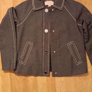 Michael Kors Charcoal Jacket with White Accents
